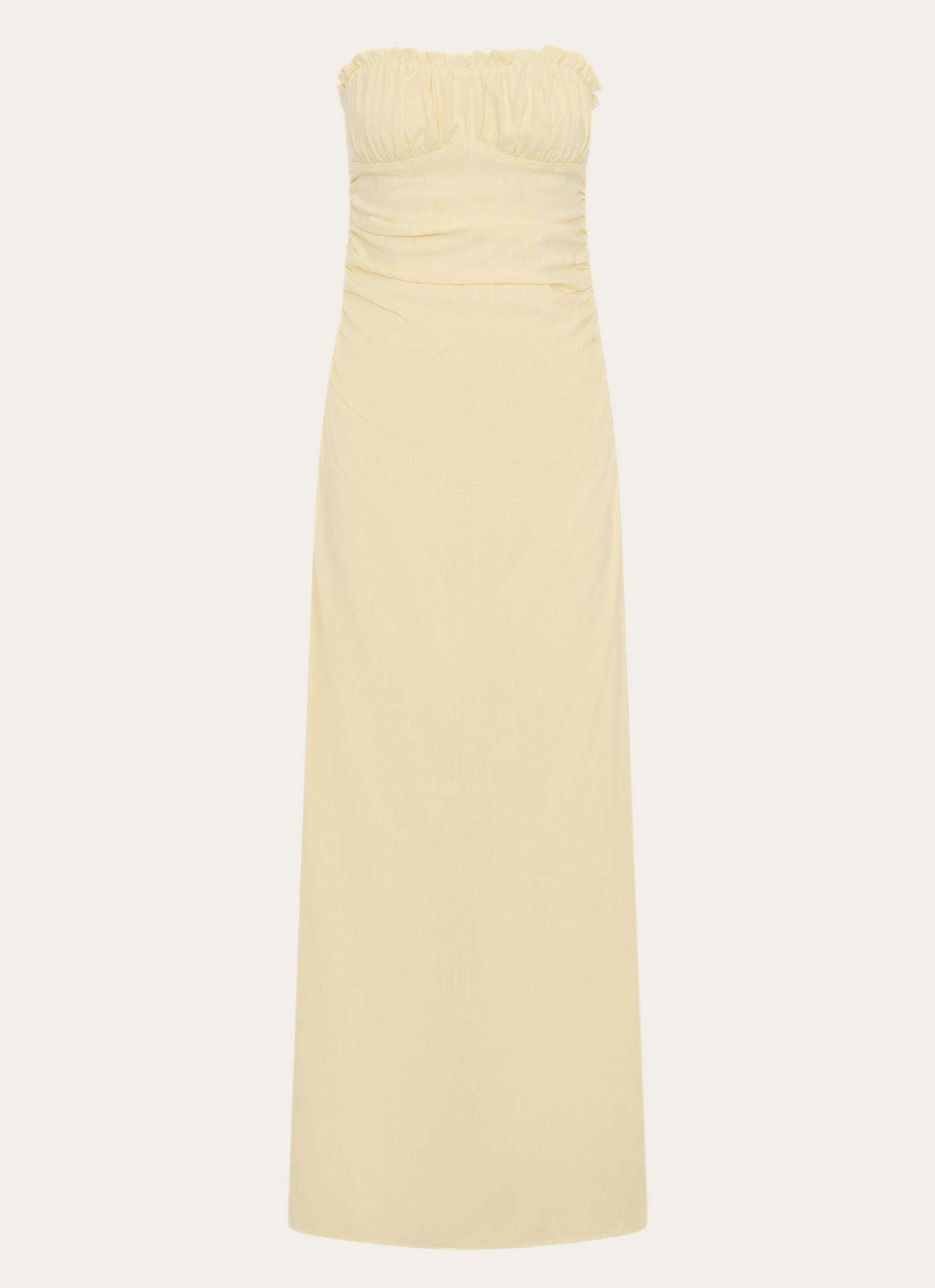 Xena Gathered Maxi Dress - Yellow